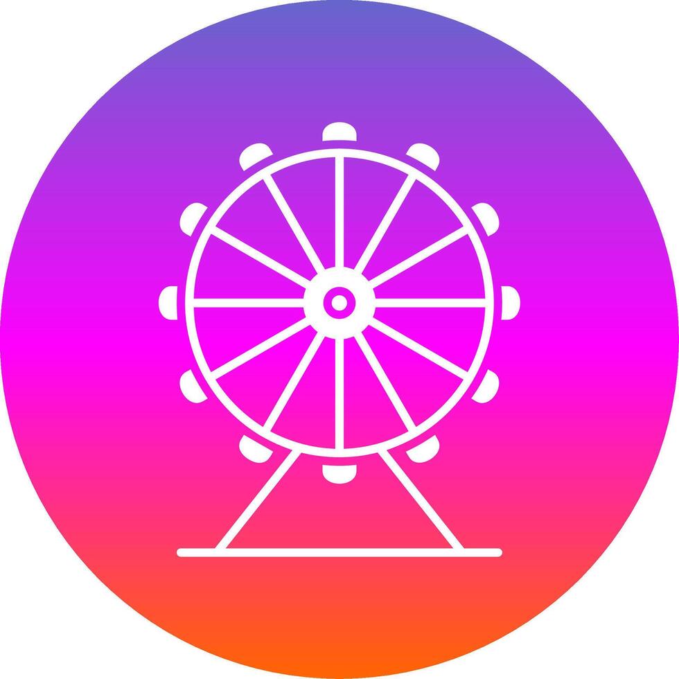 Ferris Wheel Glyph Gradient Circle Icon vector