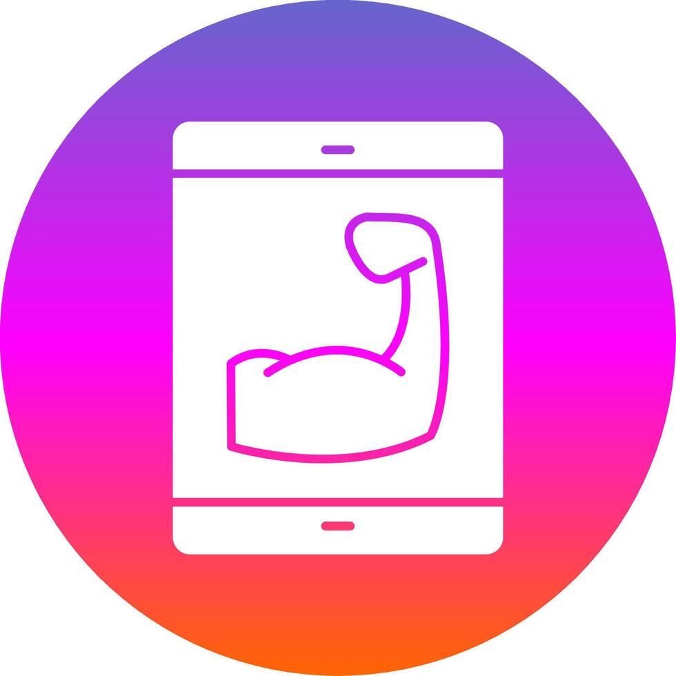 Fitness App Glyph Gradient Circle Icon vector