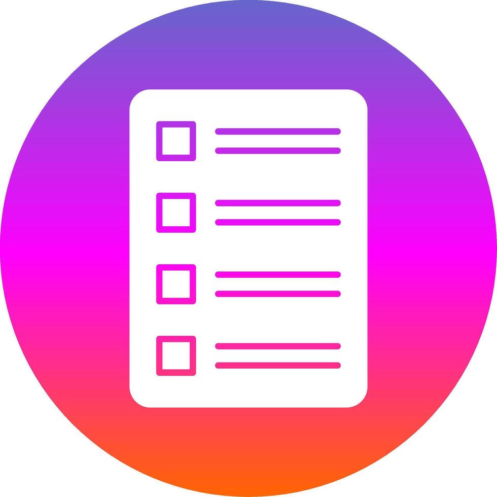 Task List Glyph Gradient Circle Icon vector