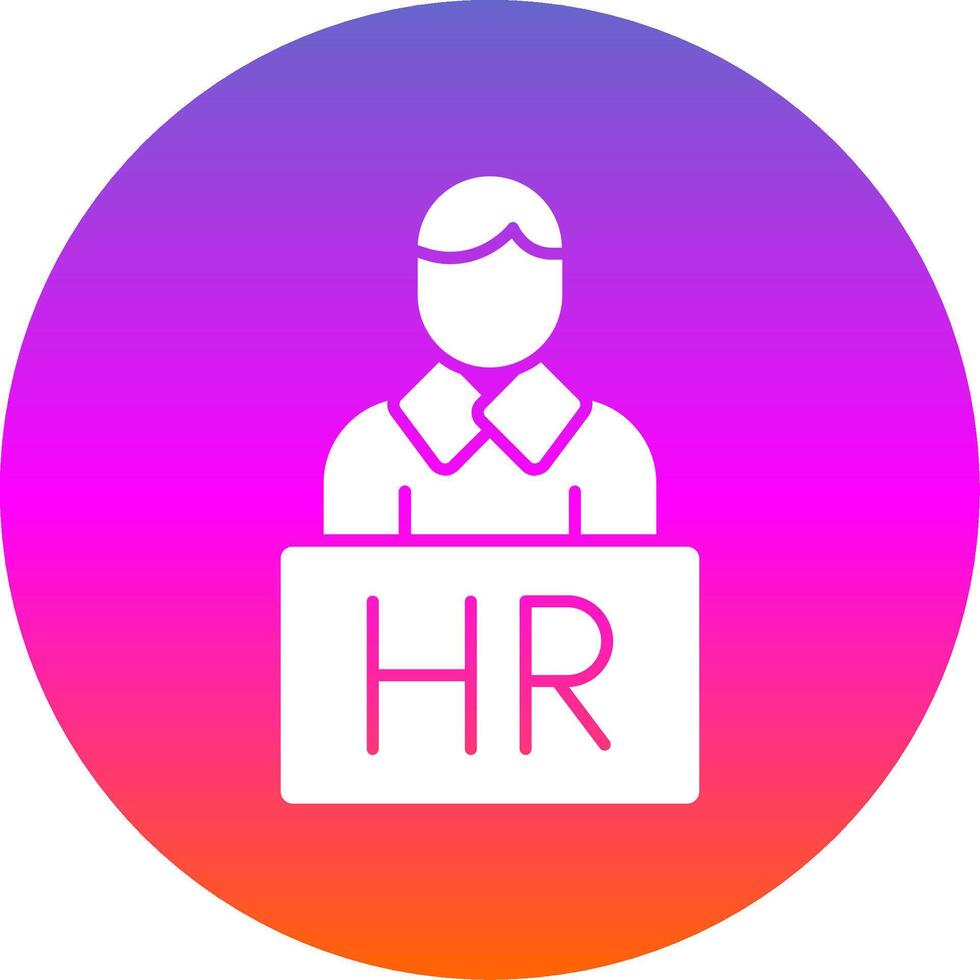 Human Resources Glyph Gradient Circle Icon vector