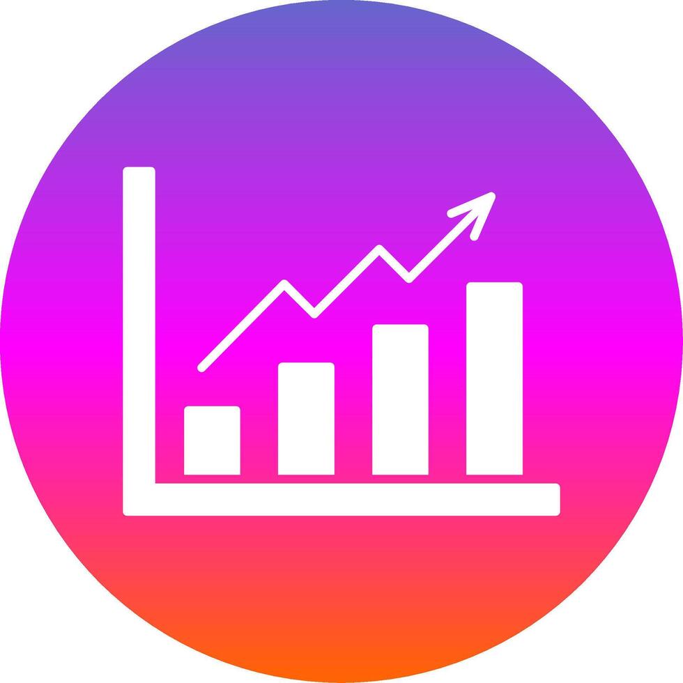 Growth Graph Glyph Gradient Circle Icon vector