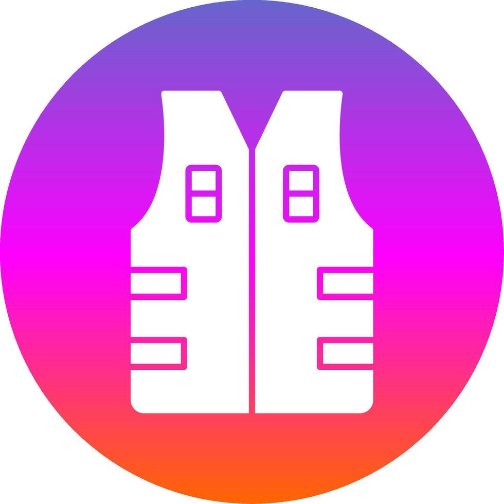 Bullet Proof Vest Glyph Gradient Circle Icon vector