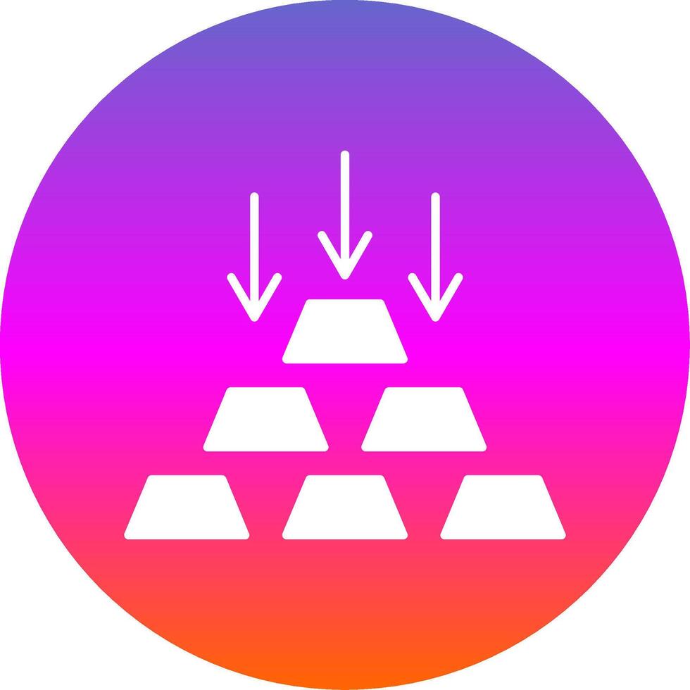 Gold Ingot Glyph Gradient Circle Icon vector