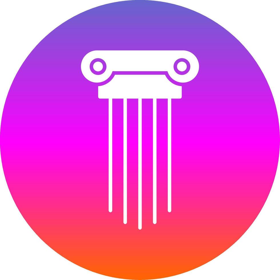 Greek Pillars Glyph Gradient Circle Icon vector
