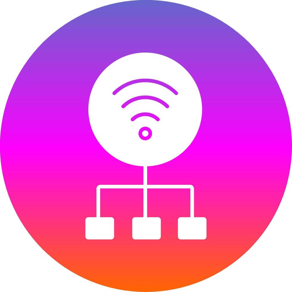 Network Glyph Gradient Circle Icon vector