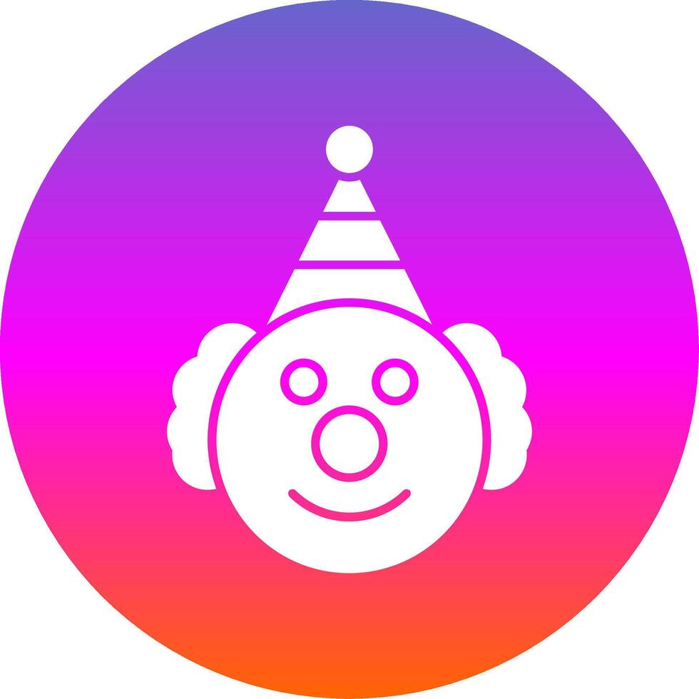 Clown Glyph Gradient Circle Icon vector