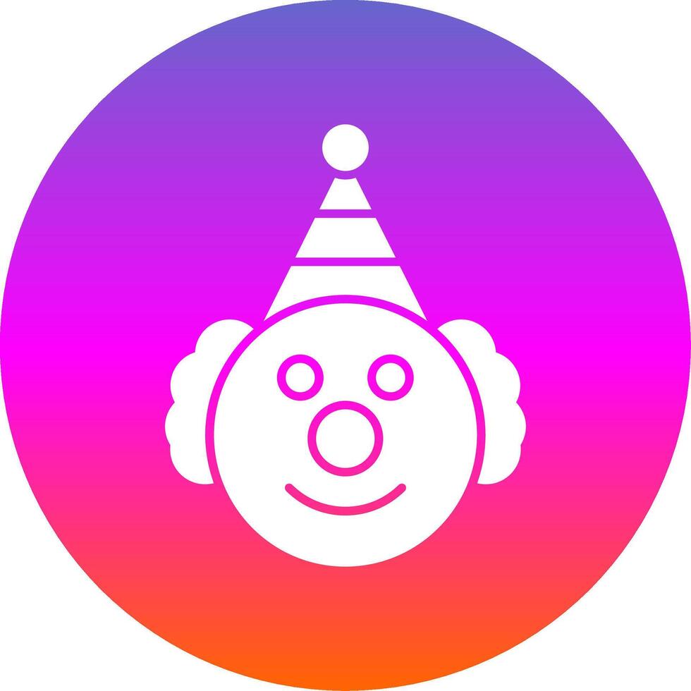 Clown Glyph Gradient Circle Icon vector