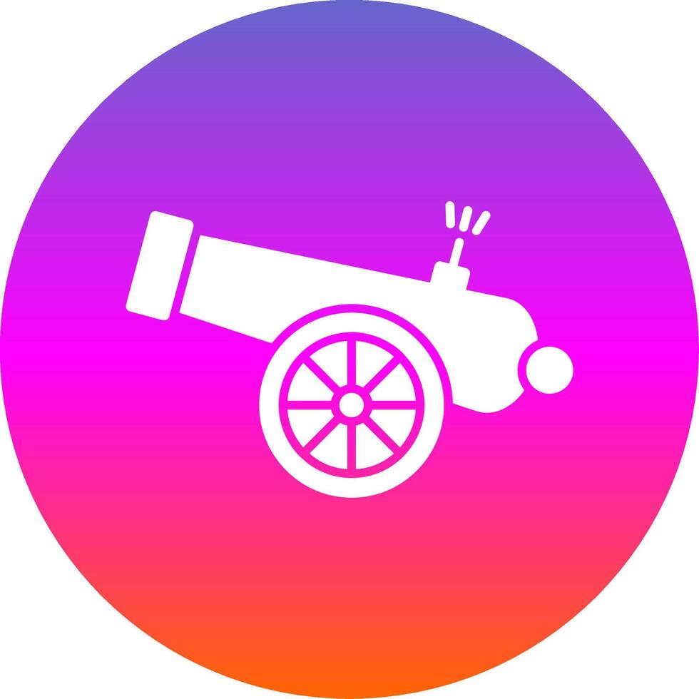 Cannon Glyph Gradient Circle Icon vector