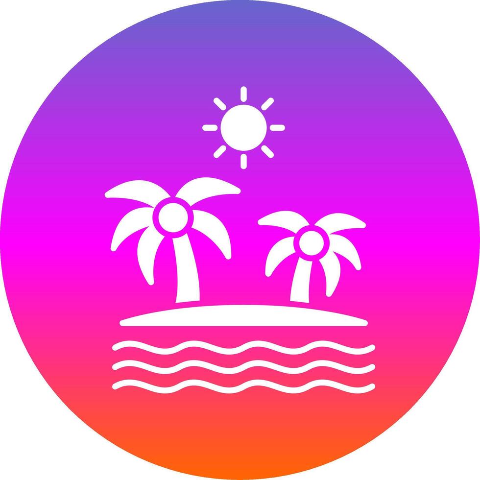 Island Glyph Gradient Circle Icon vector