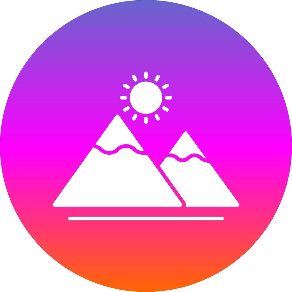 Mountain Glyph Gradient Circle Icon vector