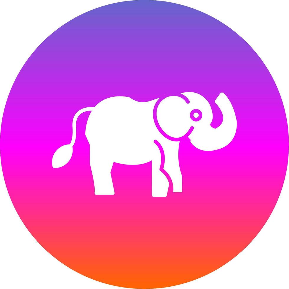 elefante glifo degradado circulo icono vector