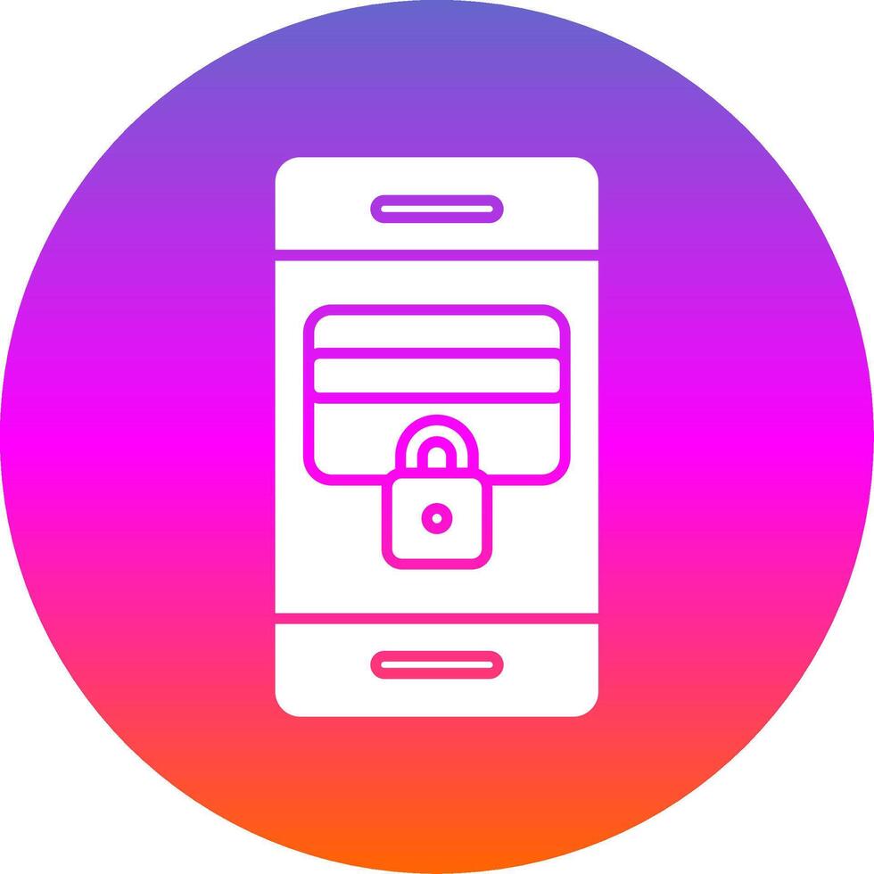 Secure Payment Glyph Gradient Circle Icon vector