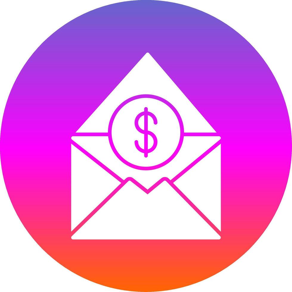 Salary Mail Glyph Gradient Circle Icon vector