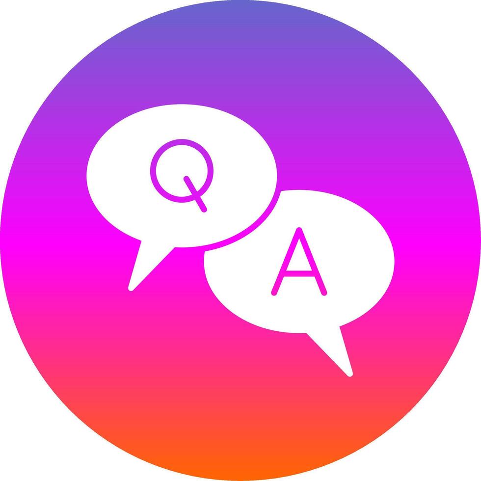 Question And Answer Glyph Gradient Circle Icon vector