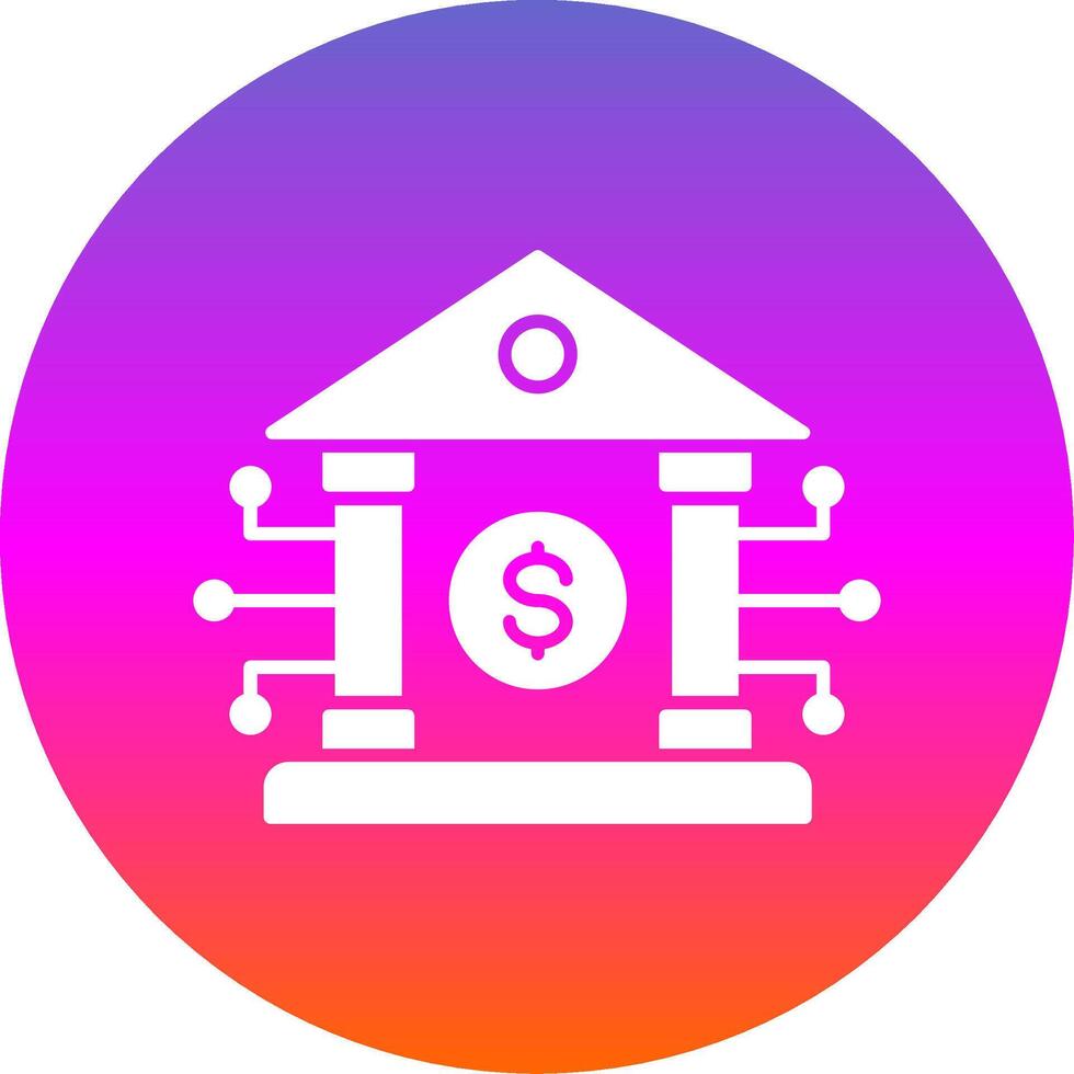 Banking System Glyph Gradient Circle Icon vector