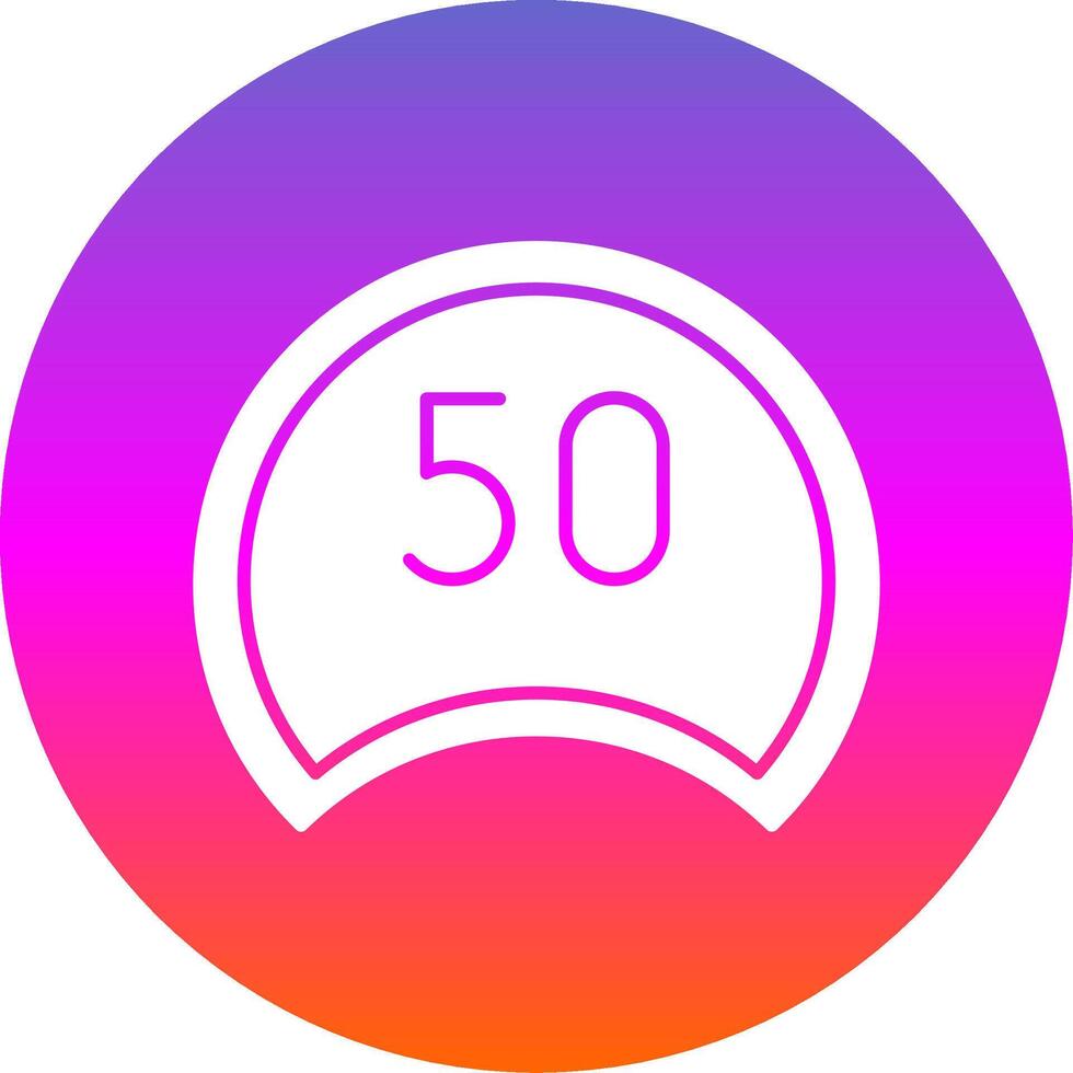 Speed Limit Glyph Gradient Circle Icon vector