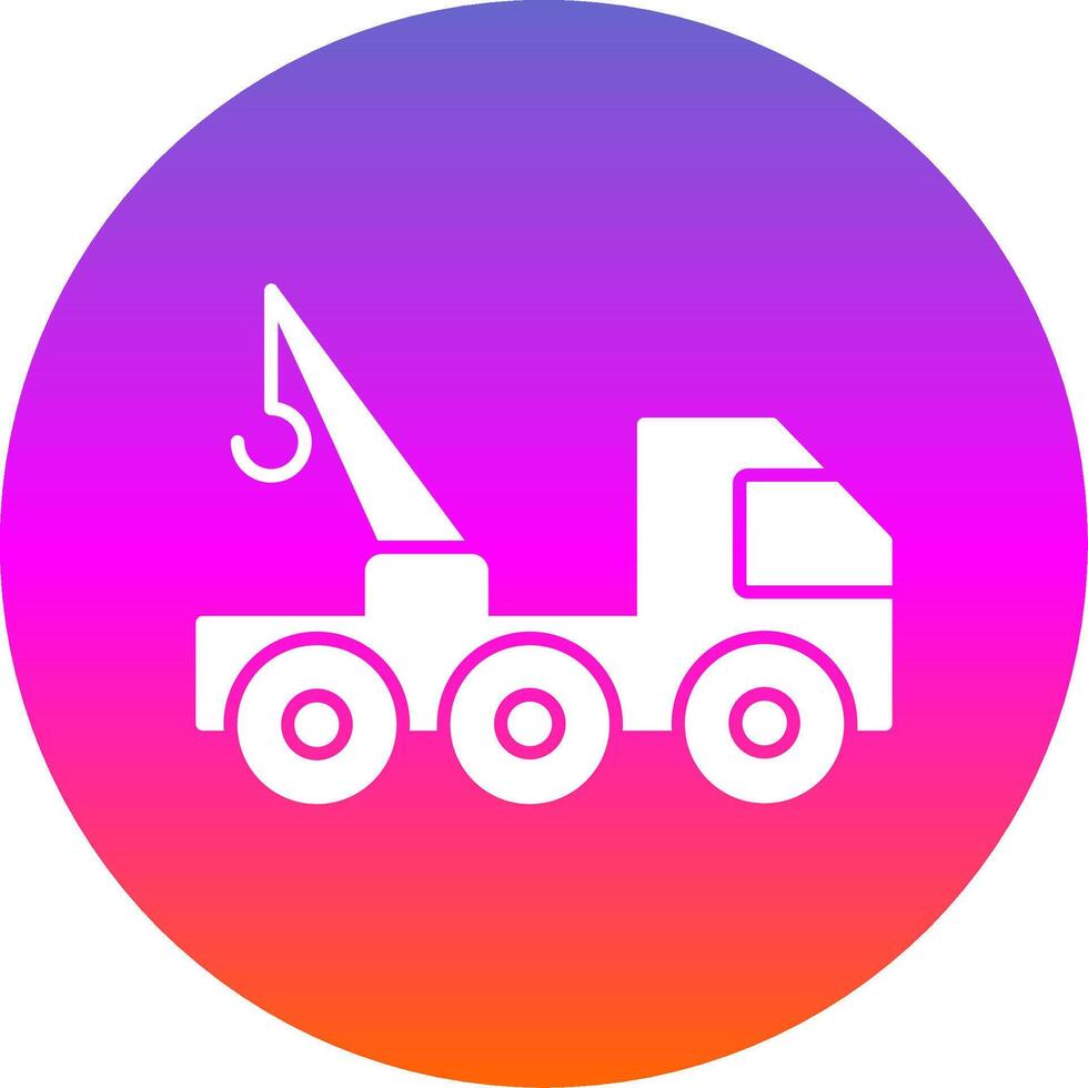 Tow Truck Glyph Gradient Circle Icon vector