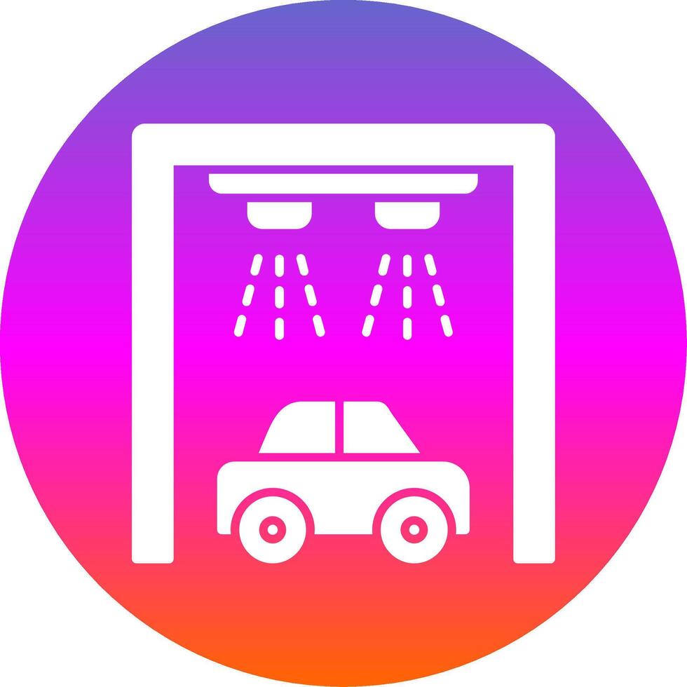 Car Wash Glyph Gradient Circle Icon vector