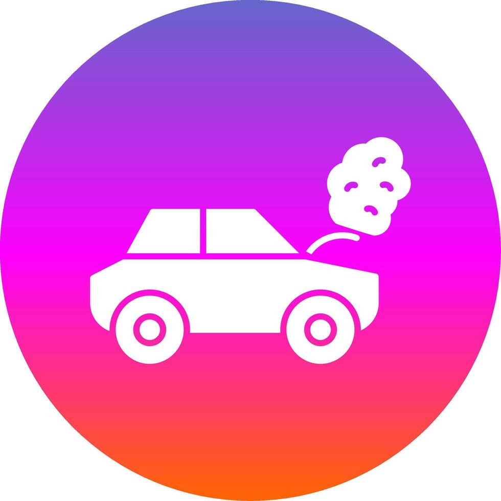 Broken Car Glyph Gradient Circle Icon vector