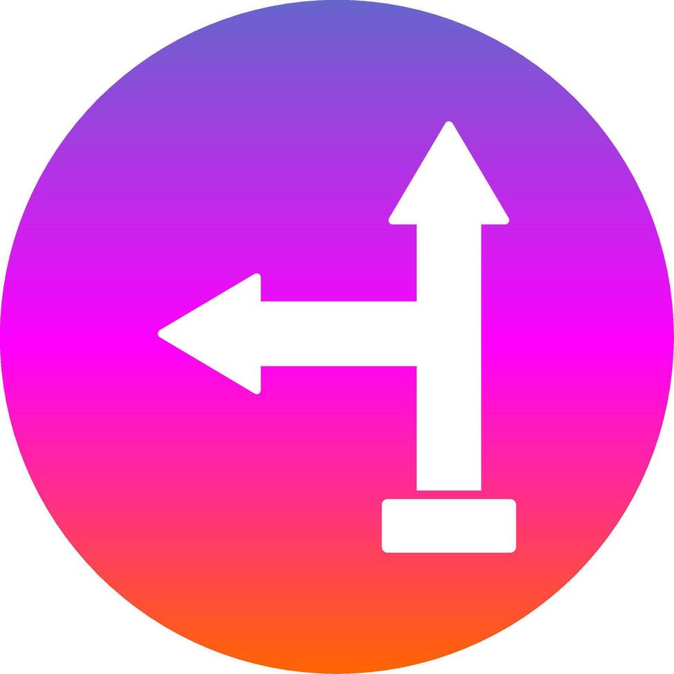 Go Left Glyph Gradient Circle Icon vector