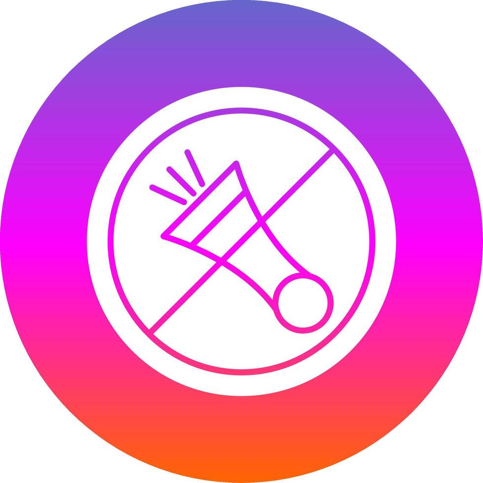 No Horn Glyph Gradient Circle Icon vector