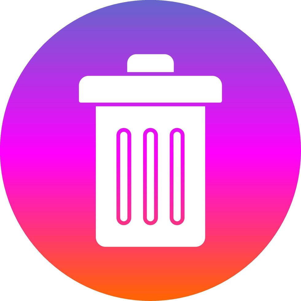 Trash Glyph Gradient Circle Icon vector