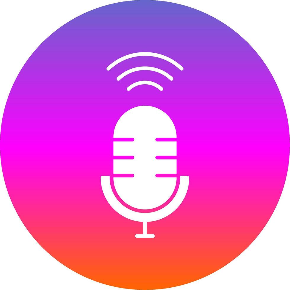 Voice Assistant Glyph Gradient Circle Icon vector