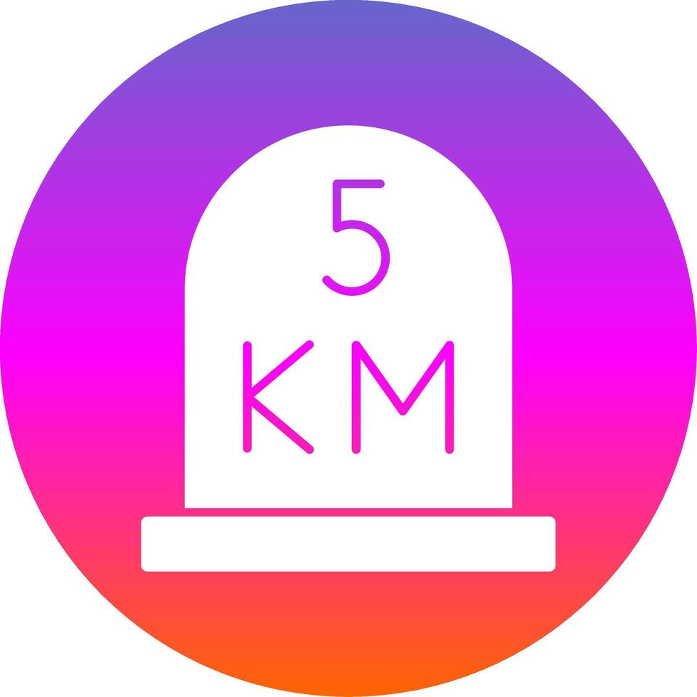 kilometer Glyph Gradient Circle Icon vector