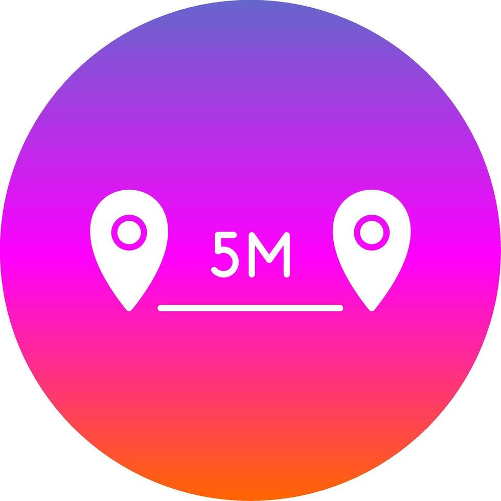 Distance Glyph Gradient Circle Icon vector