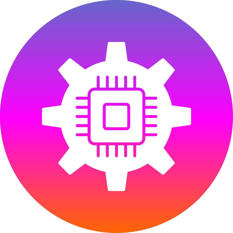 Circuit Glyph Gradient Circle Icon vector