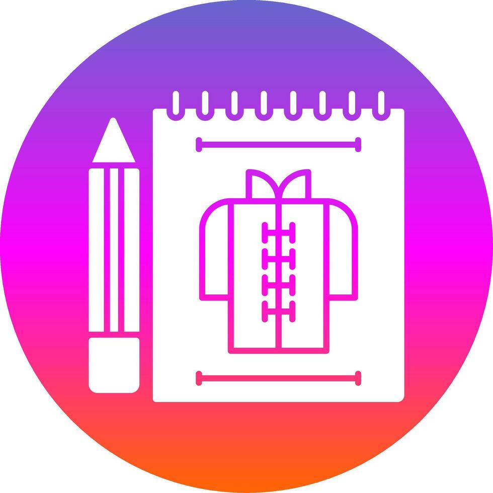 Cloth Sketch Glyph Gradient Circle Icon vector