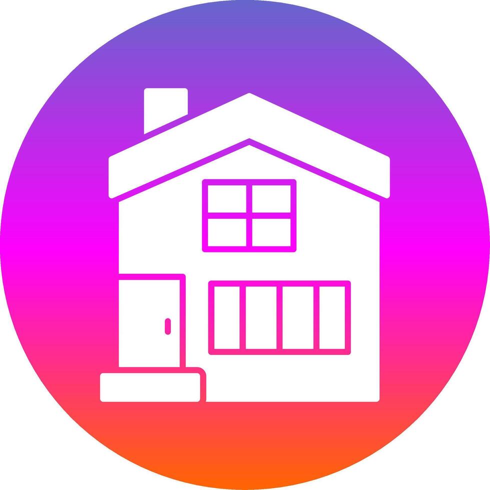 Roof Glyph Gradient Circle Icon vector