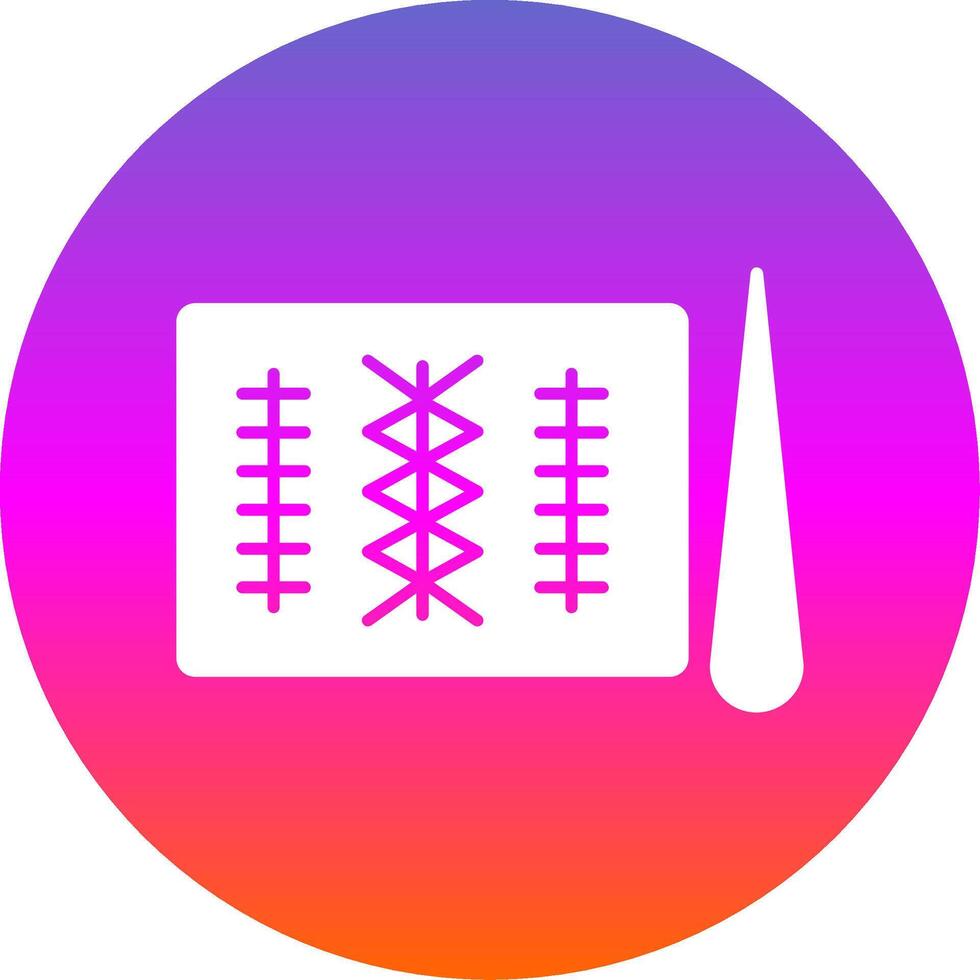 Stitches Glyph Gradient Circle Icon vector