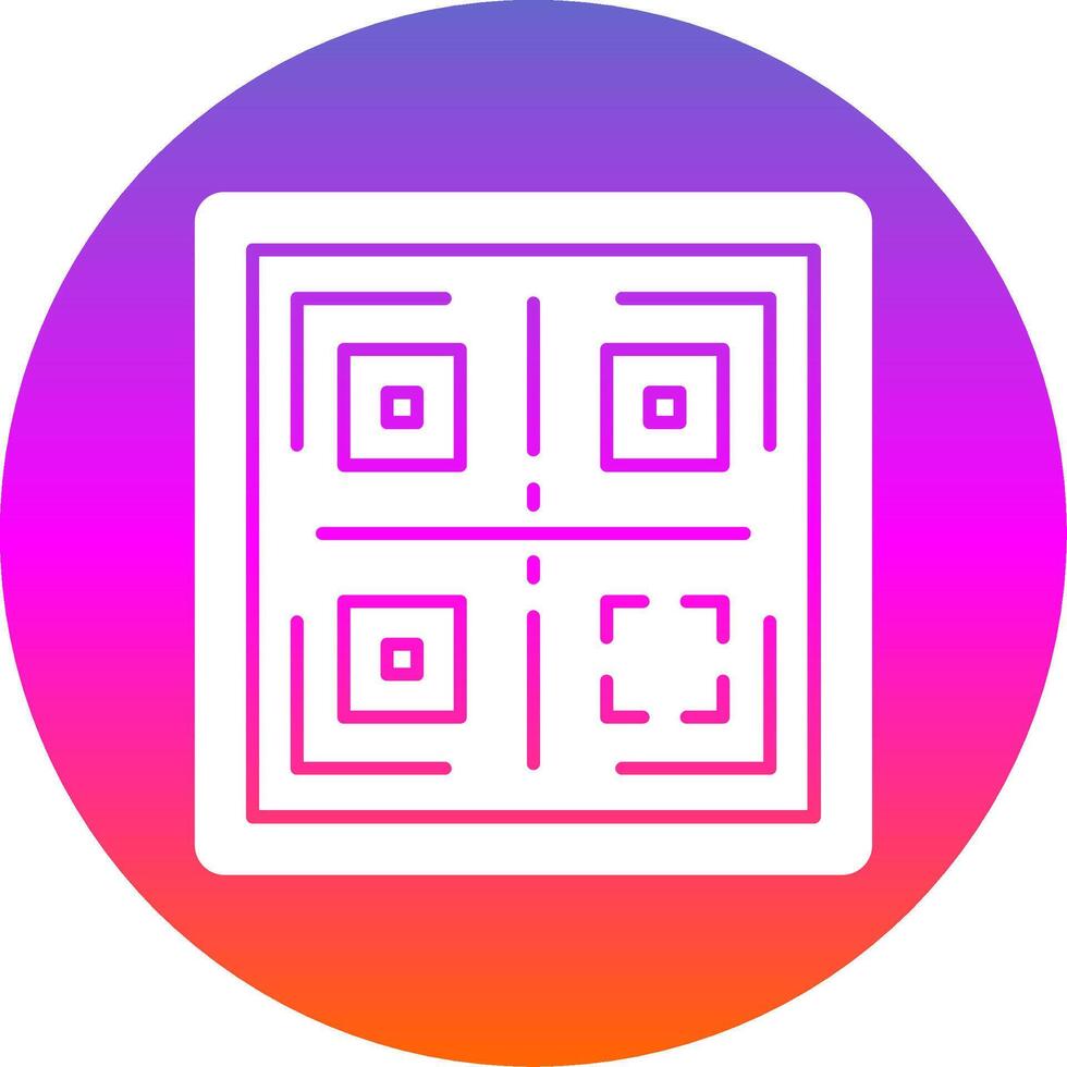 qr glifo degradado circulo icono vector