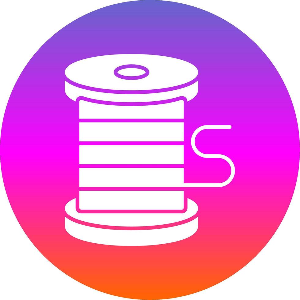 Thread Glyph Gradient Circle Icon vector