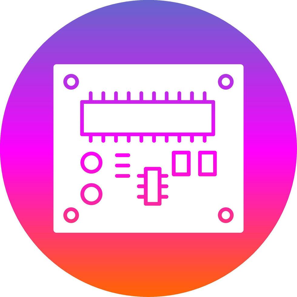 Pcb Board Glyph Gradient Circle Icon vector