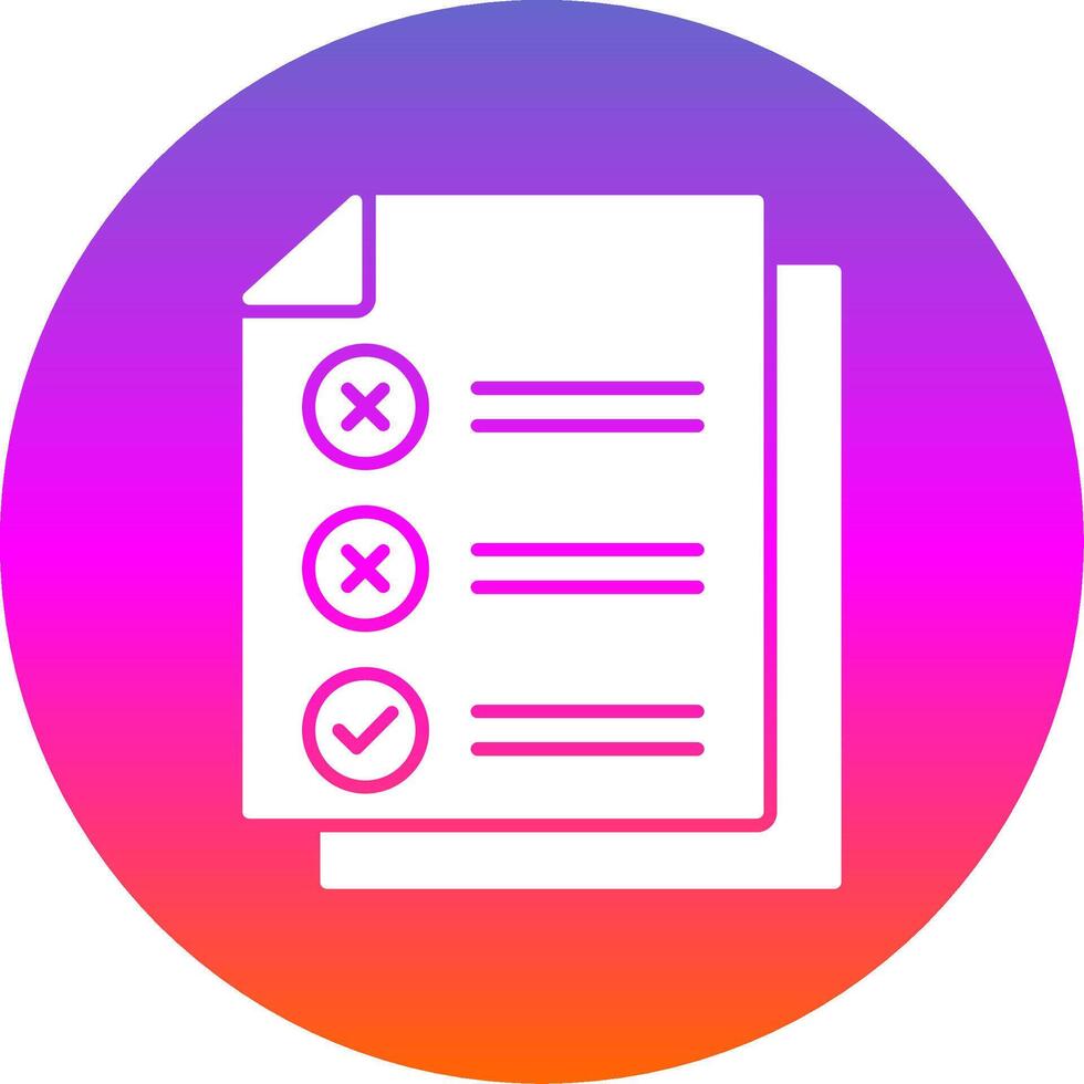 Check List Glyph Gradient Circle Icon vector