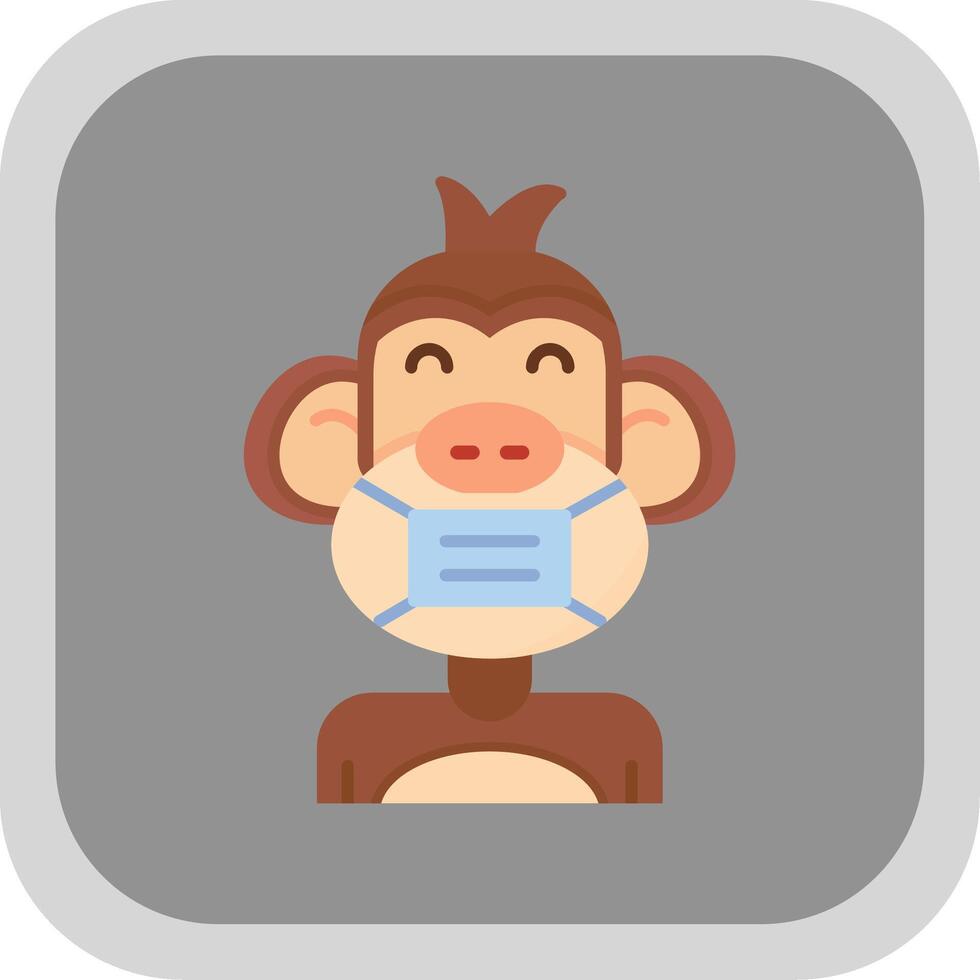 Face mask Flat Round Corner Icon vector