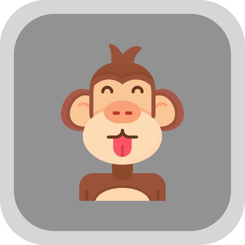 Cute Flat Round Corner Icon vector