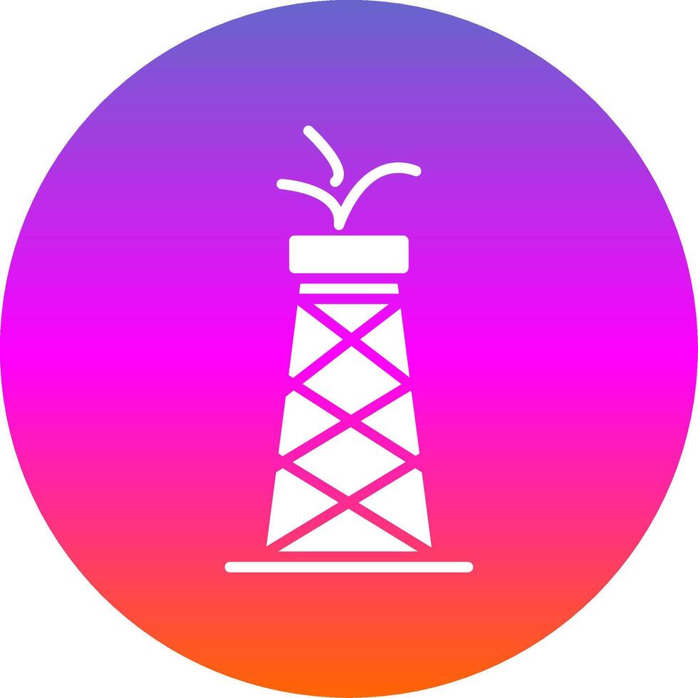 Oil Tower Glyph Gradient Circle Icon vector
