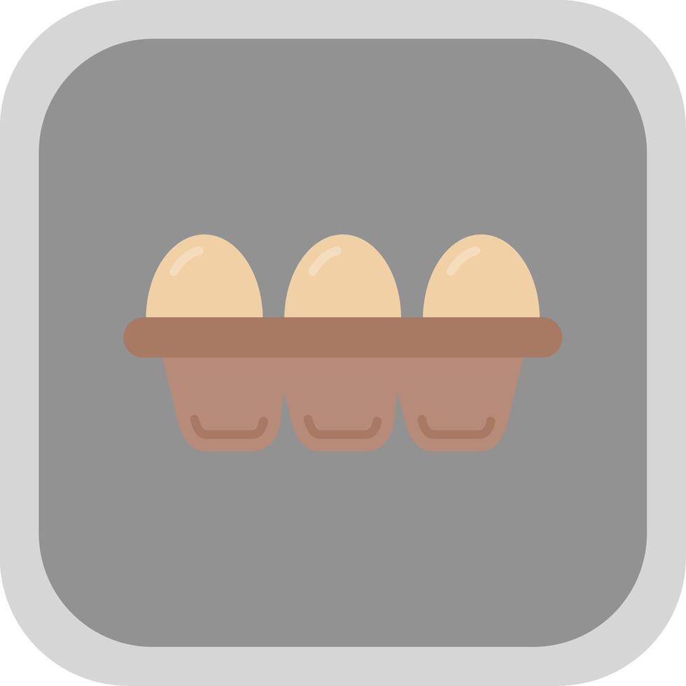 huevo plano redondo esquina icono vector
