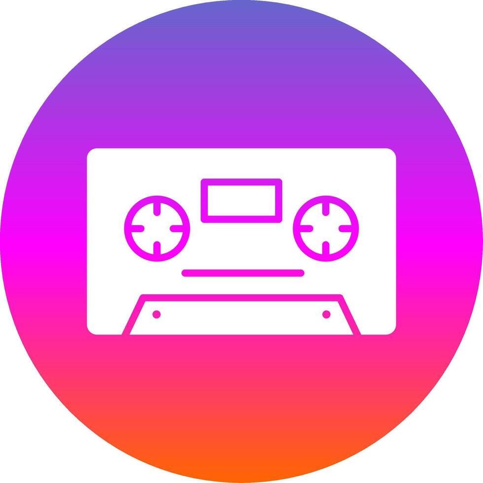 Cassette Glyph Gradient Circle Icon vector