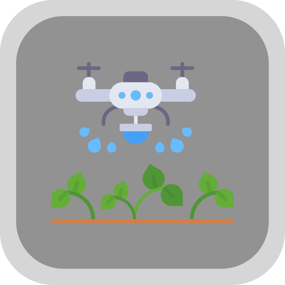 Drone Flat Round Corner Icon vector