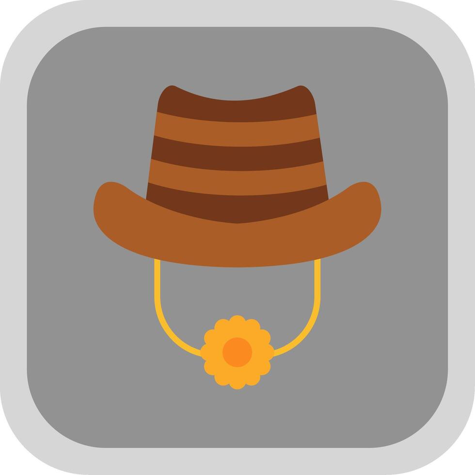 sombrero plano redondo esquina icono vector