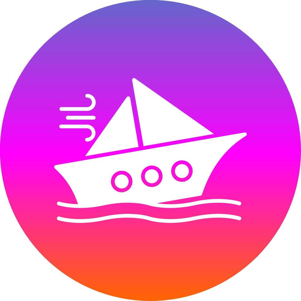 Shipwreck Glyph Gradient Circle Icon vector