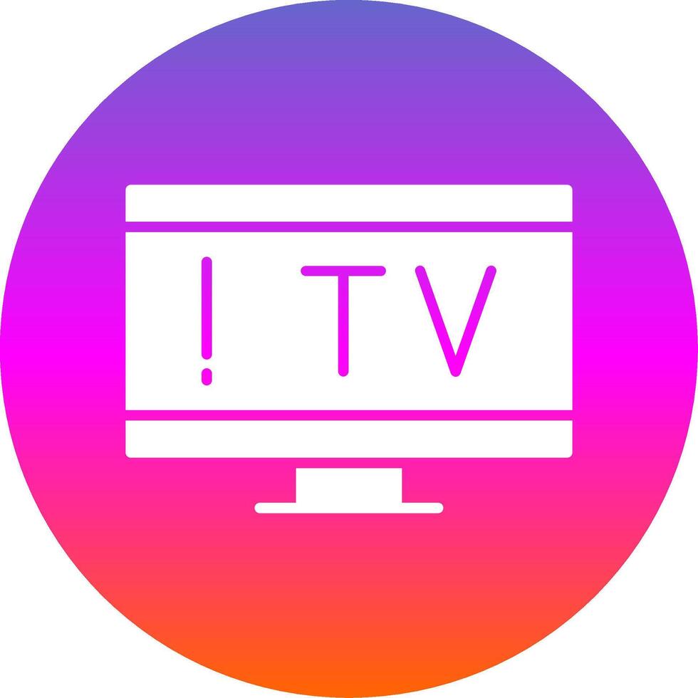 televisión glifo degradado circulo icono vector
