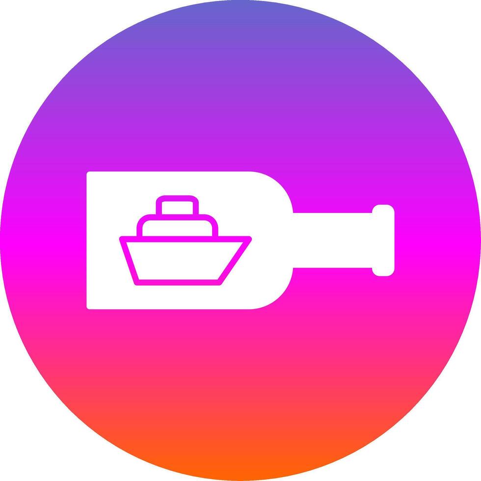 Ship In A Bottle Glyph Gradient Circle Icon vector