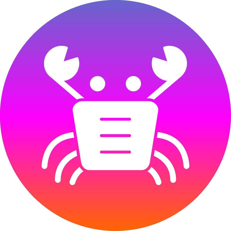 Crab Glyph Gradient Circle Icon vector