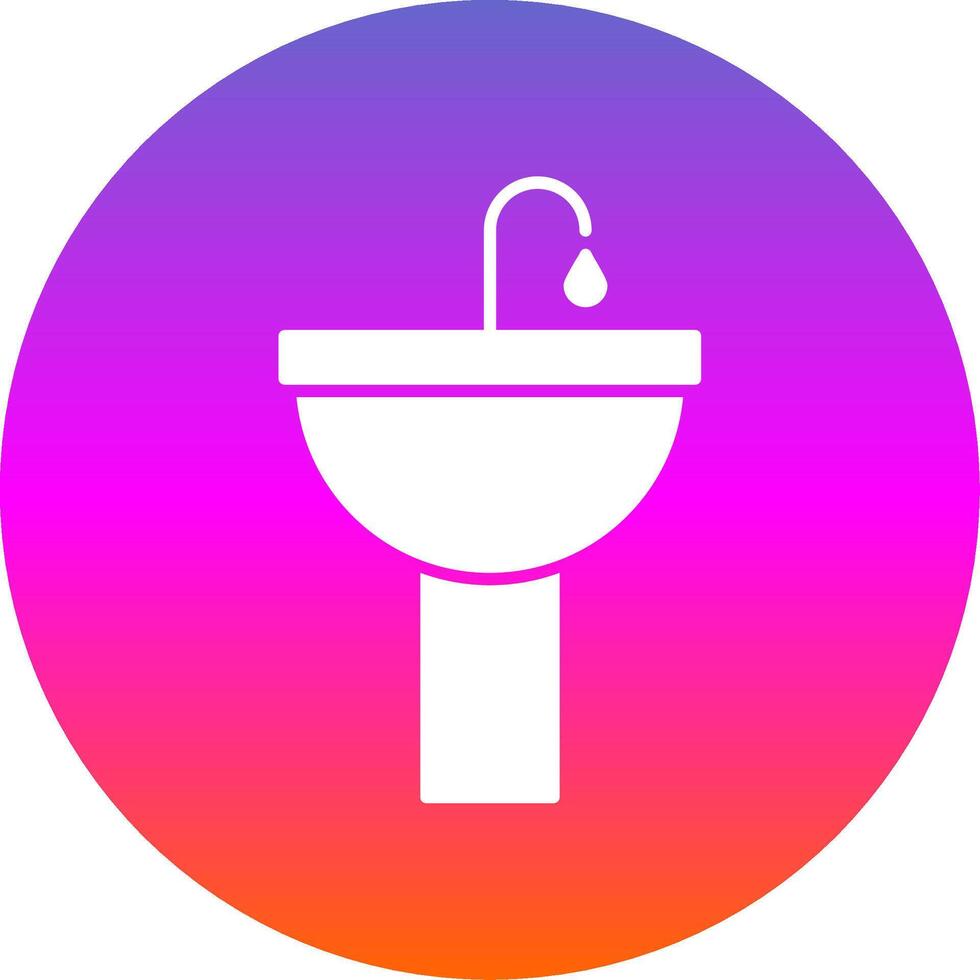 Sink Glyph Gradient Circle Icon vector