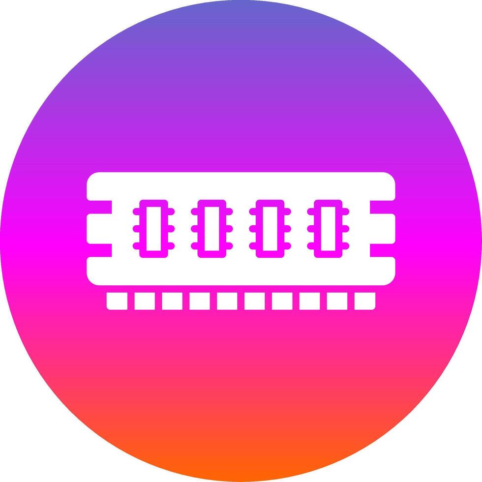 Ram Glyph Gradient Circle Icon vector
